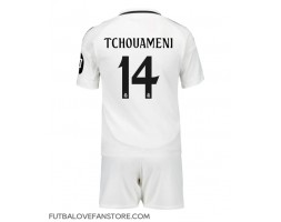 Real Madrid Aurelien Tchouameni #14 Domáci Detský futbalový dres 2024-25 Krátky Rukáv (+ trenírky)